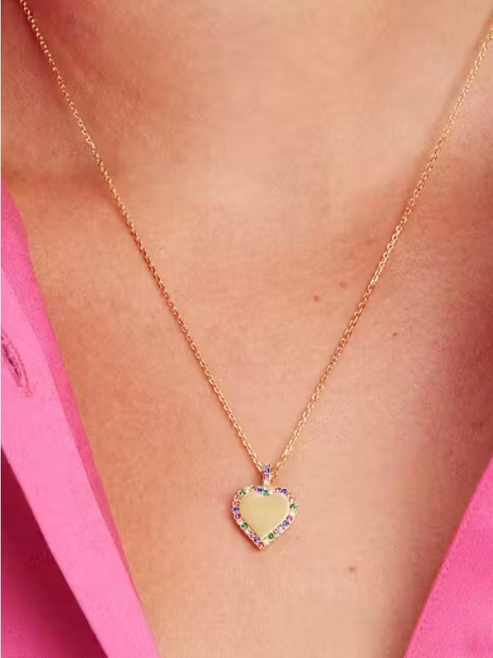 Kate Spade Take Heart  colorful crystal accents on single chain,with dustbag NWT